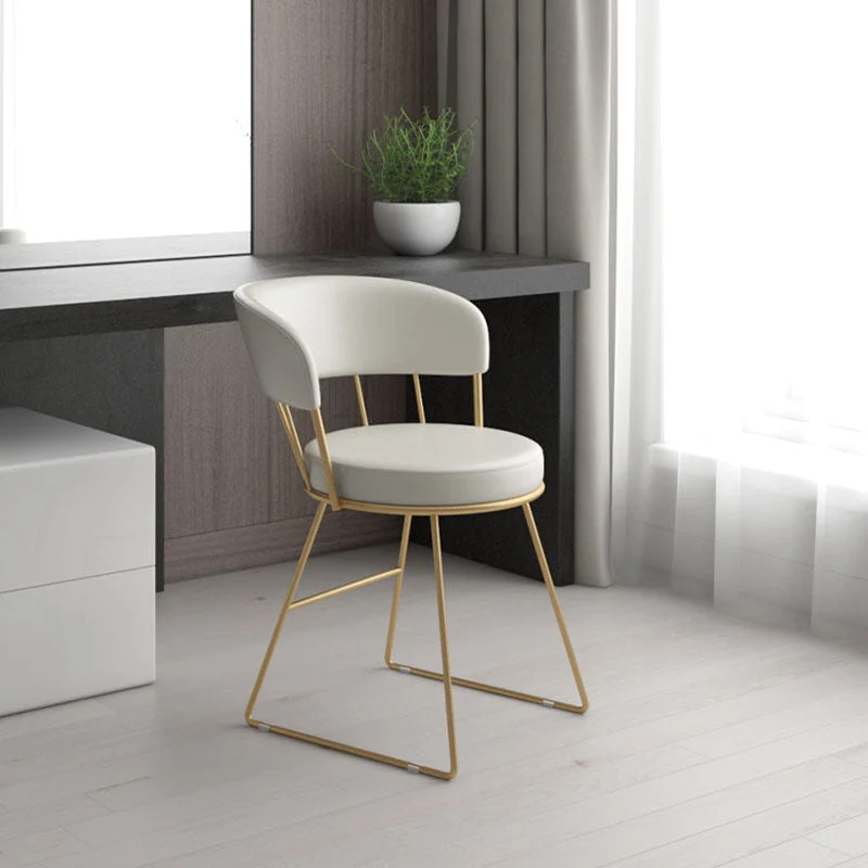 Sedie da pranzo metallo senza braccioli con schienale aperto stile scandinavo Clearhalo
