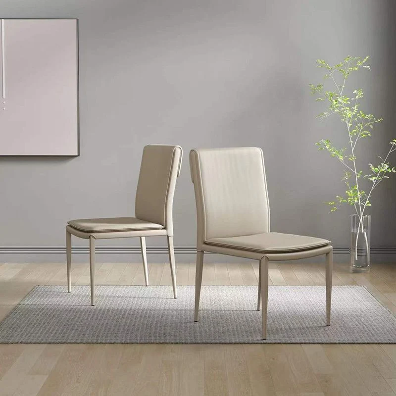 Sedie da pranzo metallo senza braccioli da cucina Sedia laterale per la casa con imbottitura Clearhalo