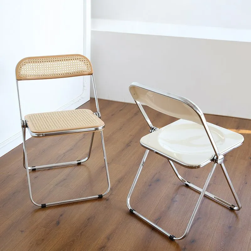 Sedie da pranzo metallo senza braccioli moderne pieghevoli per sala da pranzo per uso ristorante Clearhalo