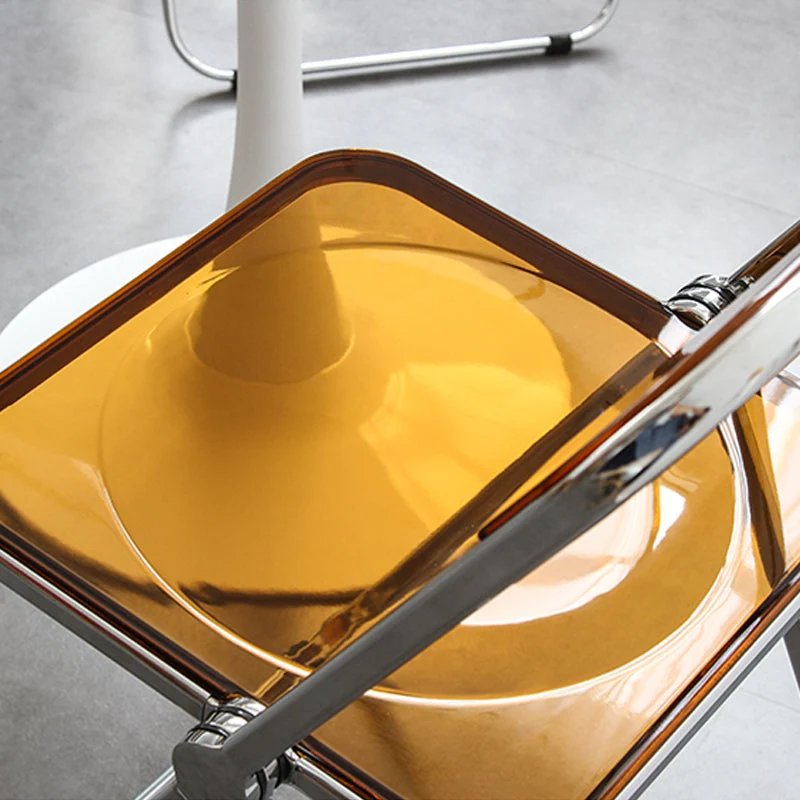 Sedie da pranzo metallo senza braccioli moderne pieghevoli per sala da pranzo per uso ristorante Clearhalo