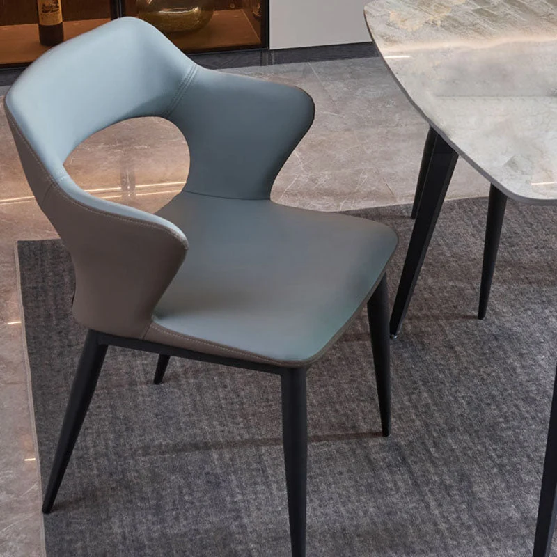 Sedie da pranzo metallo stile moderno Sedie laterali da cucina con braccioli con schienale aperto Clearhalo