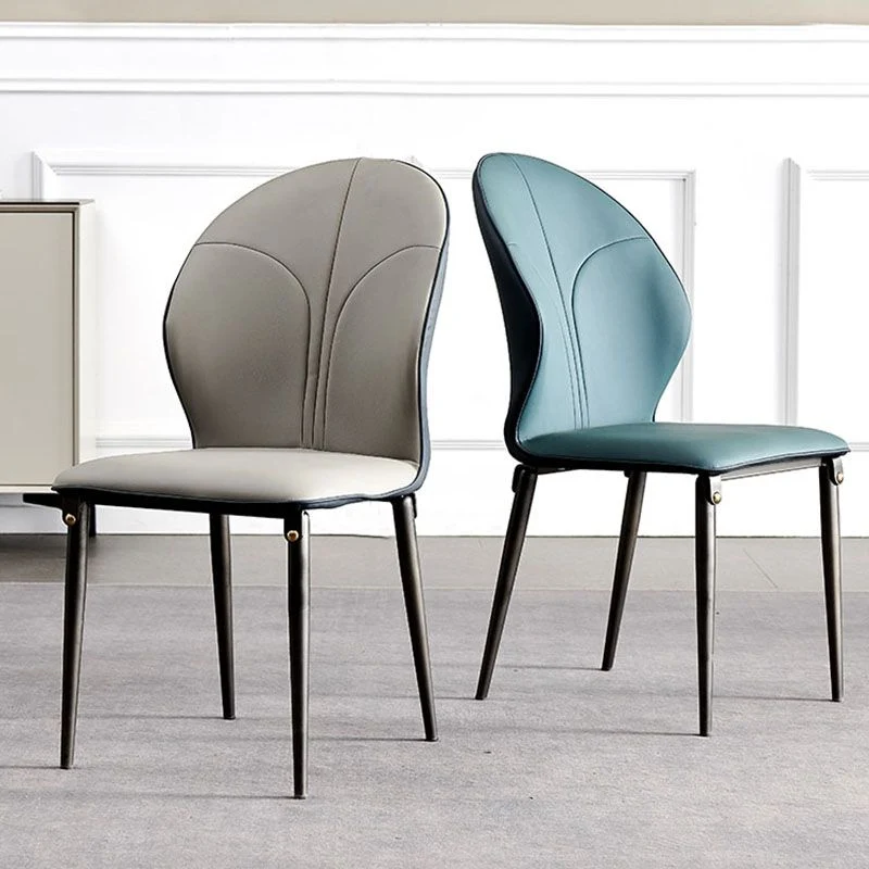 Sedie da pranzo metallo stile moderno Sedie laterali senza braccioli con schienale alto da cucina Clearhalo