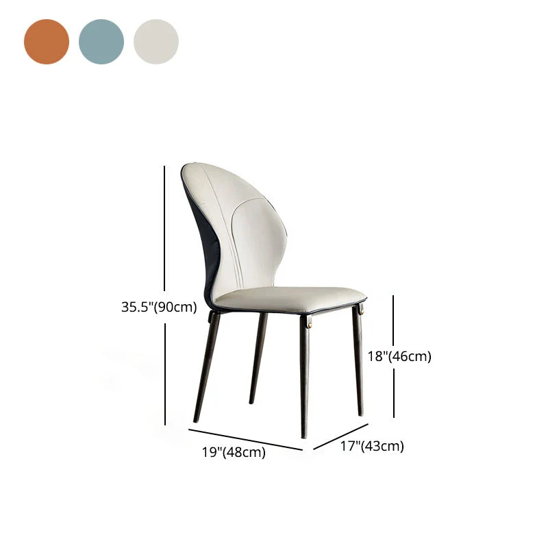 Sedie da pranzo metallo stile moderno Sedie laterali senza braccioli con schienale alto da cucina Clearhalo