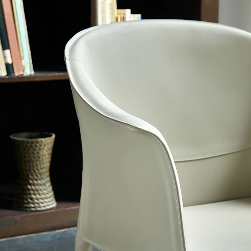 Sedie da pranzo metallo stile moderno Sedie da sala da pranzo con braccioli pelle per uso domestico Clearhalo
