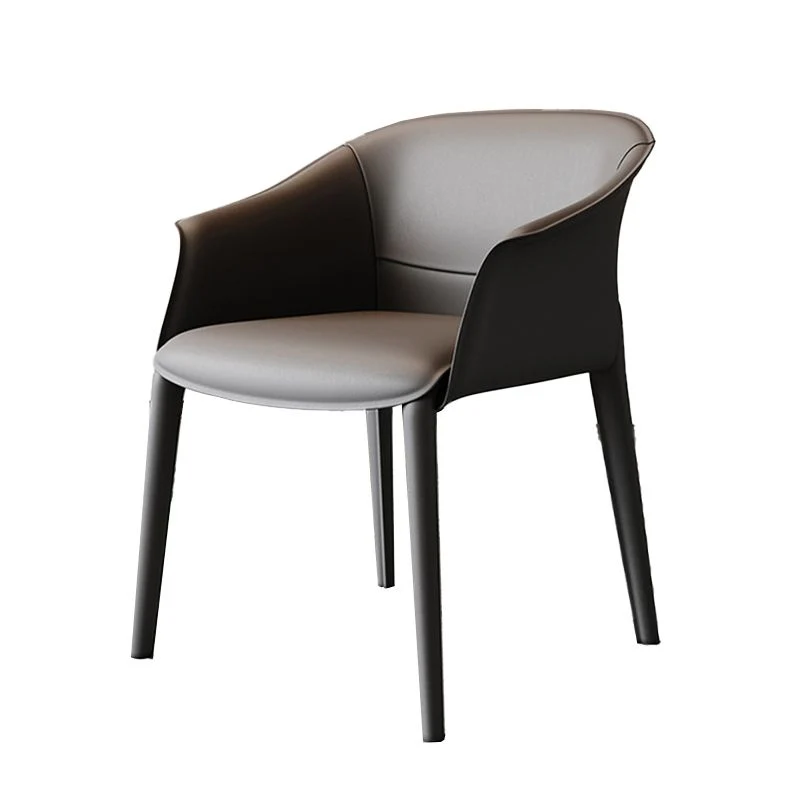 Sedie da pranzo metallo stile moderno Sedie da sala da pranzo con braccioli pelle per uso domestico Clearhalo