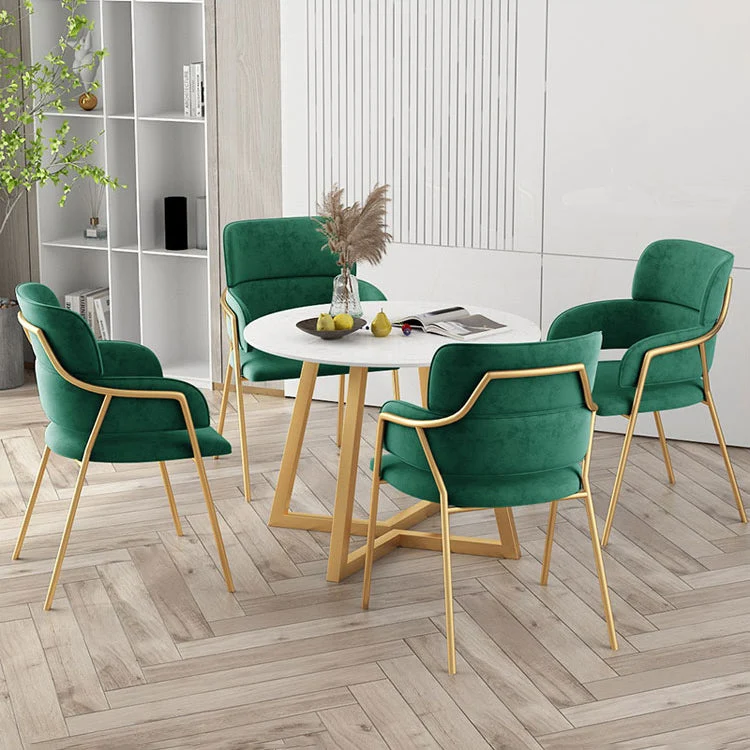 Sedie da pranzo metallo stile nordico Poltrona velluto per ristorante Clearhalo