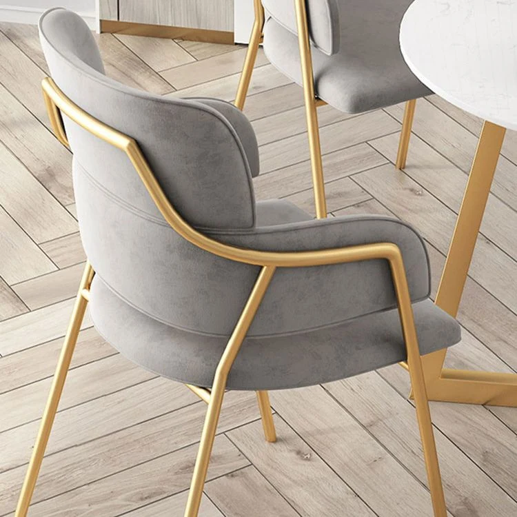 Sedie da pranzo metallo stile nordico Poltrona velluto per ristorante Clearhalo