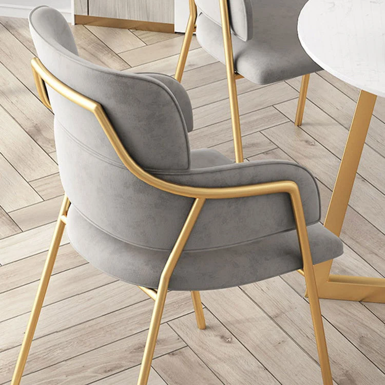 Sedie da pranzo metallo stile nordico Poltrona velluto per ristorante Clearhalo