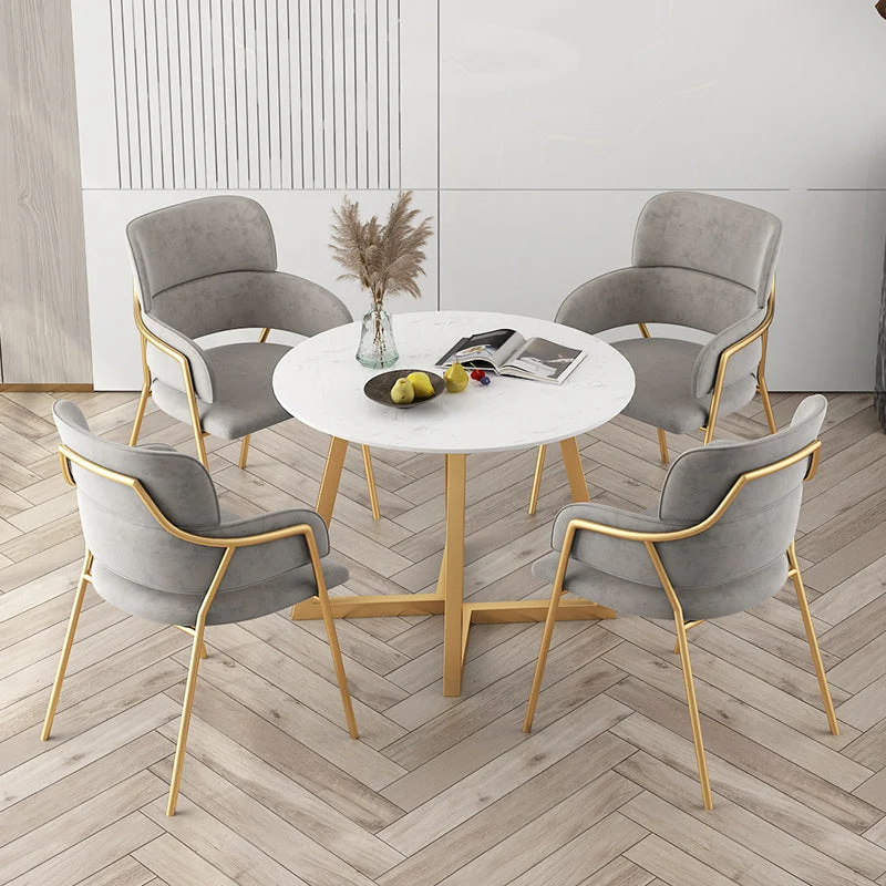 Sedie da pranzo metallo stile nordico Poltrona velluto per ristorante Clearhalo