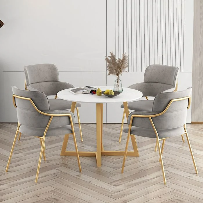 Sedie da pranzo metallo stile nordico Poltrona velluto per ristorante Clearhalo