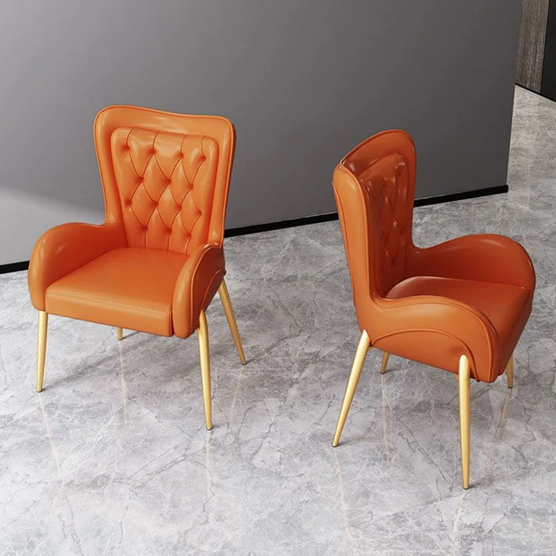 Sedie da pranzo metallo stile nordico Sedia laterale imbottita per uso ristorante Clearhalo