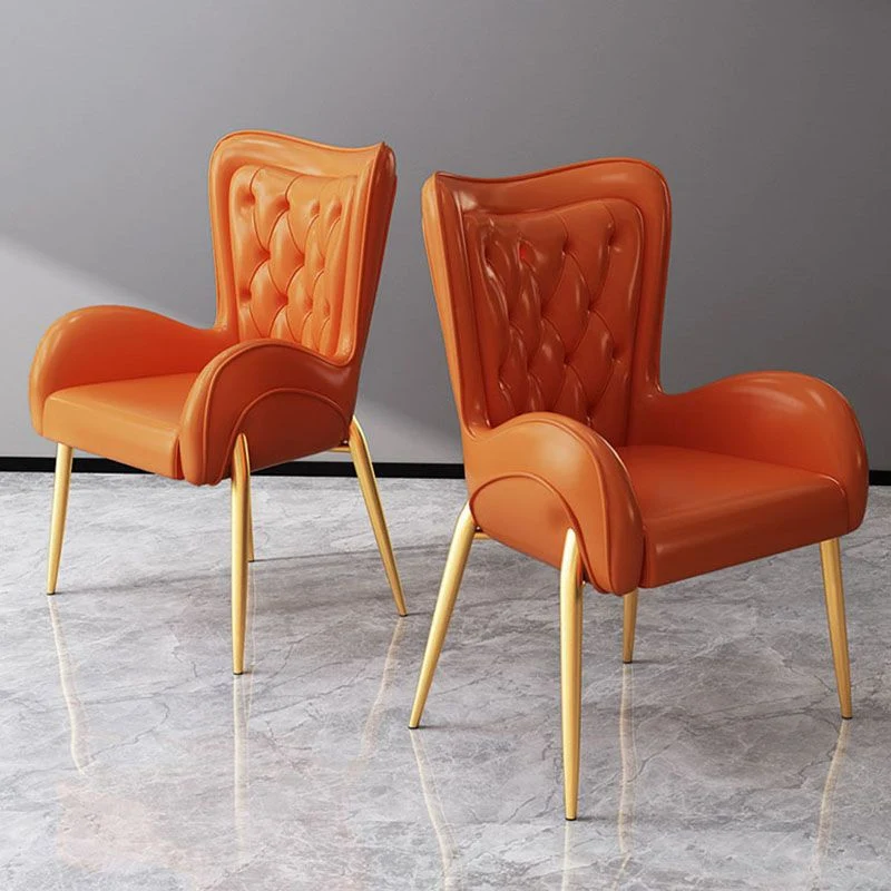 Sedie da pranzo metallo stile nordico Sedia laterale imbottita per uso ristorante Clearhalo