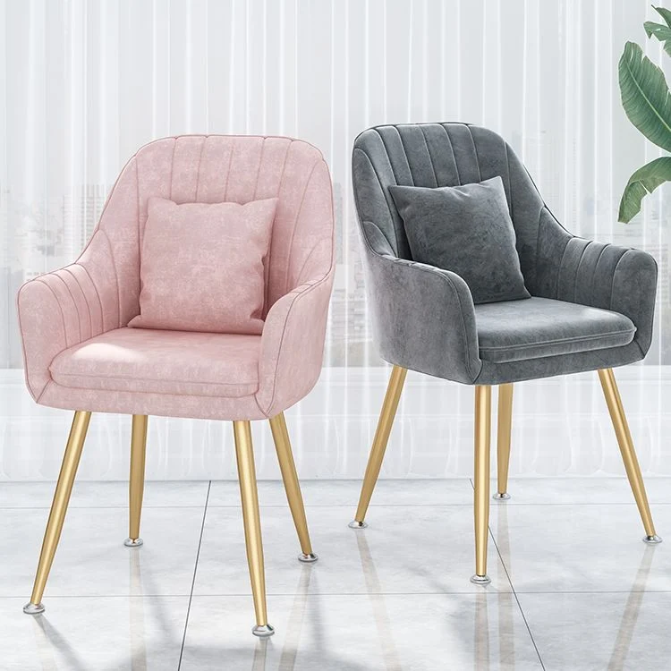 Sedie da pranzo metallo stile scandinavo Sedia con cuscino per caffetteria con bracciolo Clearhalo