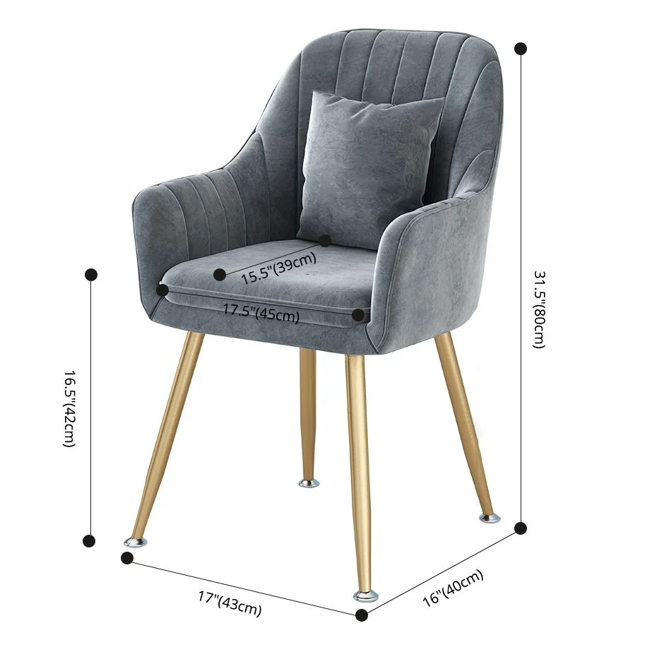 Sedie da pranzo metallo stile scandinavo Sedia con cuscino per caffetteria con bracciolo Clearhalo