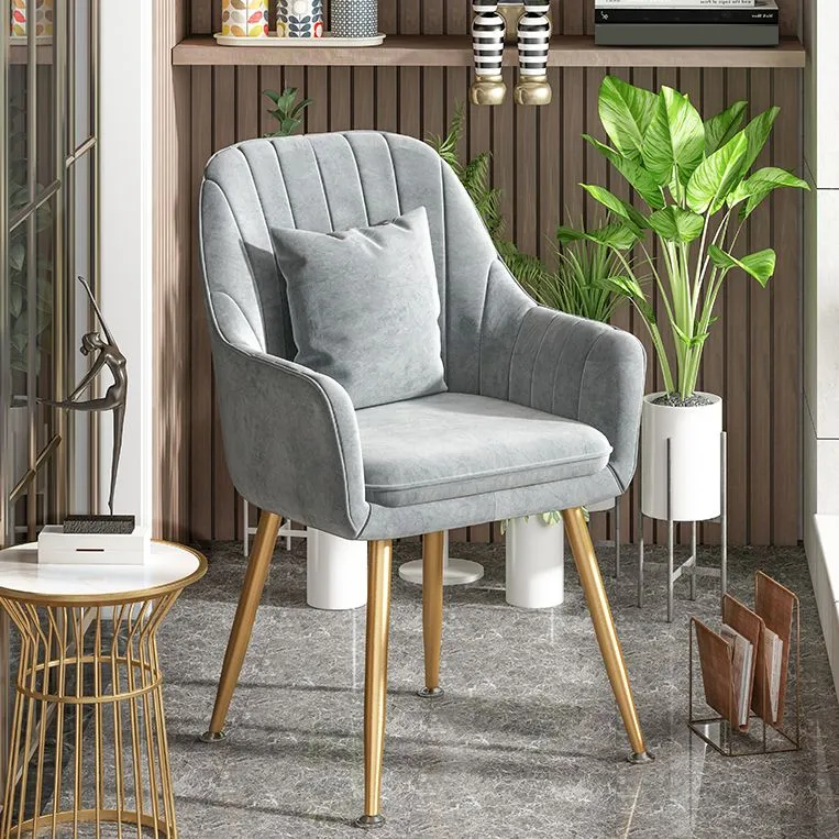 Sedie da pranzo metallo stile scandinavo Sedia con cuscino per caffetteria con bracciolo Clearhalo