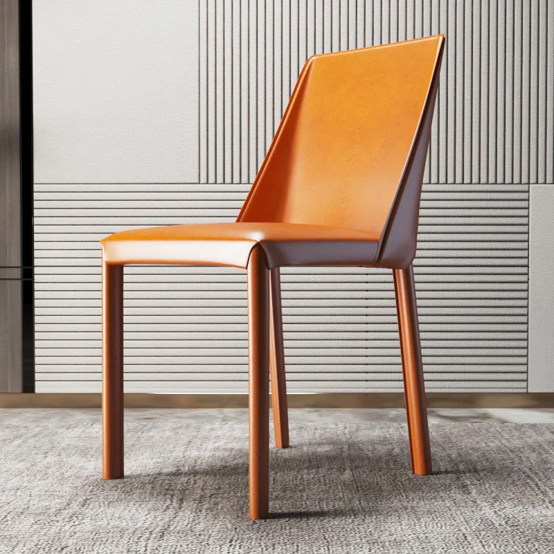 Sedie da pranzo metallo stile scandinavo Sedia senza braccioli con schienale massiccio per la casa Clearhalo