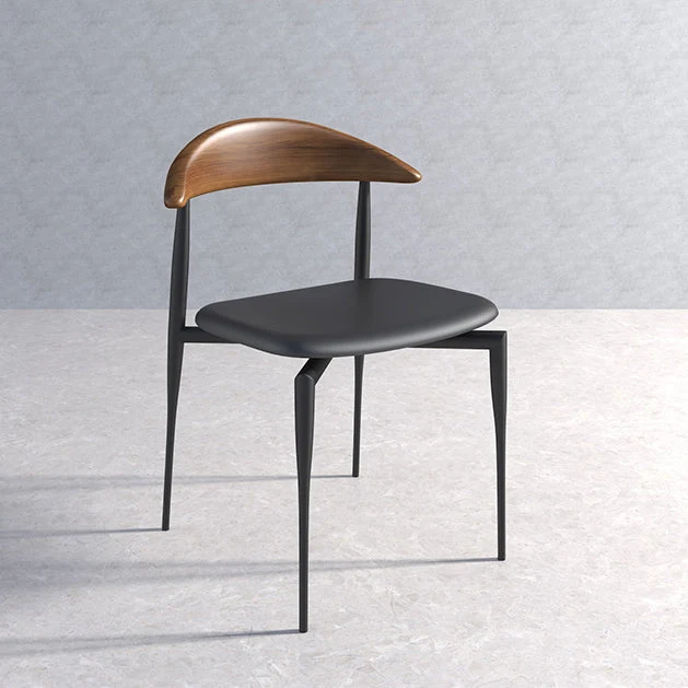 Sedie da pranzo moderne con schienale aperto Sedia laterale da pranzo senza braccioli con cuscino ecopelle Clearhalo