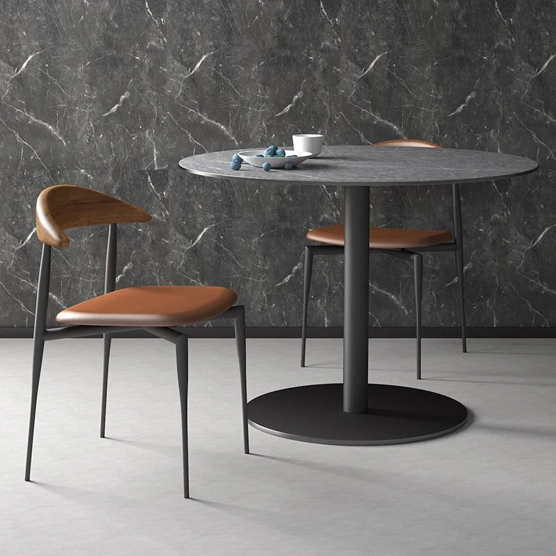Sedie da pranzo moderne con schienale aperto Sedia laterale da pranzo senza braccioli con cuscino ecopelle Clearhalo