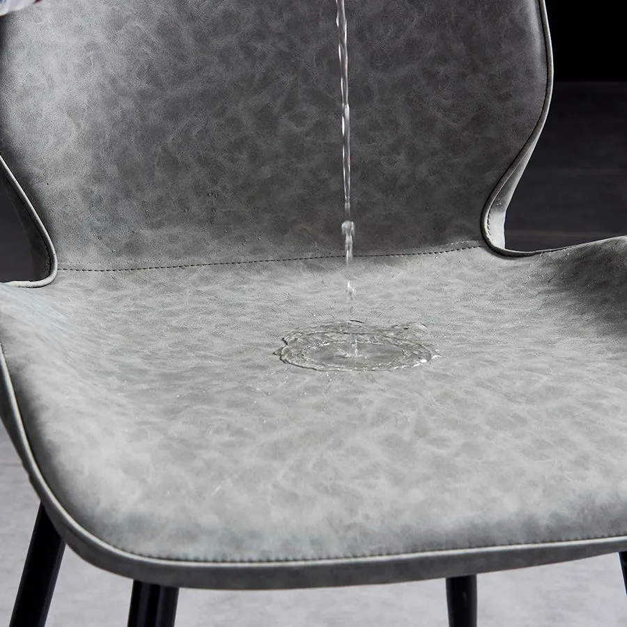 Sedie da pranzo moderne imbottite senza braccioli Sedie laterali con schienale alto e gambe metallo Clearhalo
