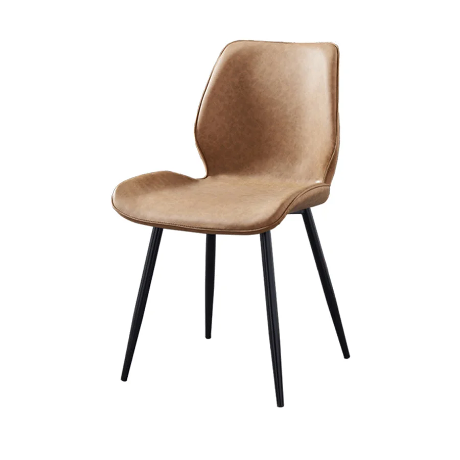 Sedie da pranzo moderne imbottite senza braccioli Sedie laterali con schienale alto e gambe metallo Clearhalo