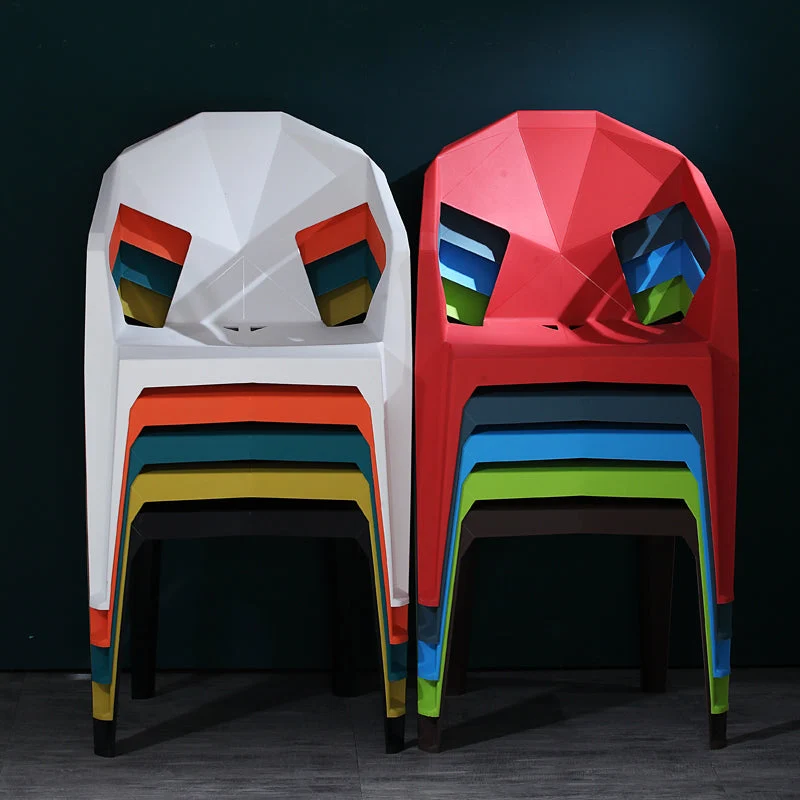 Sedie da pranzo moderne impilabili Sedie da pranzo plastica con schienale doghe Clearhalo