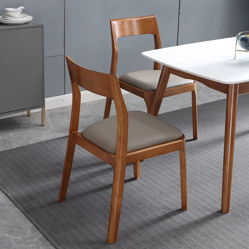 Sedie da pranzo moderne legno Sedia da pranzo laterale senza braccioli con schienale aperto per cucina Clearhalo