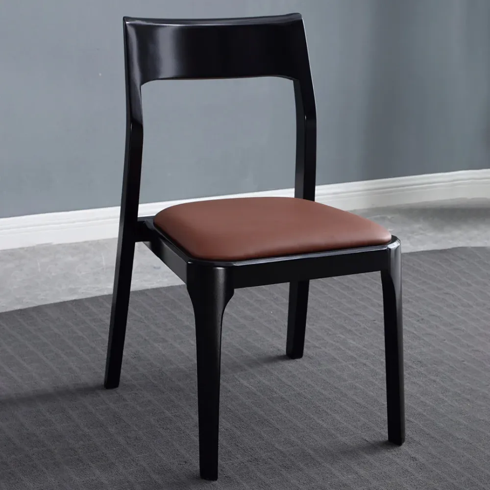 Sedie da pranzo moderne legno Sedia da pranzo laterale senza braccioli con schienale aperto per cucina Clearhalo