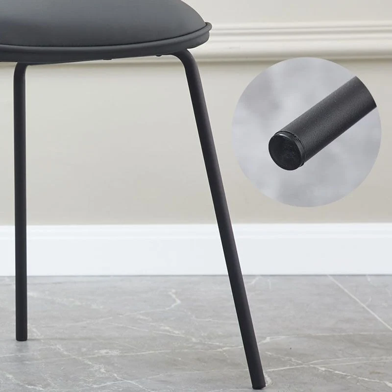 Sedie da pranzo moderne pelle PU Sedie da pranzo metallo senza braccioli per uso ristorante Clearhalo