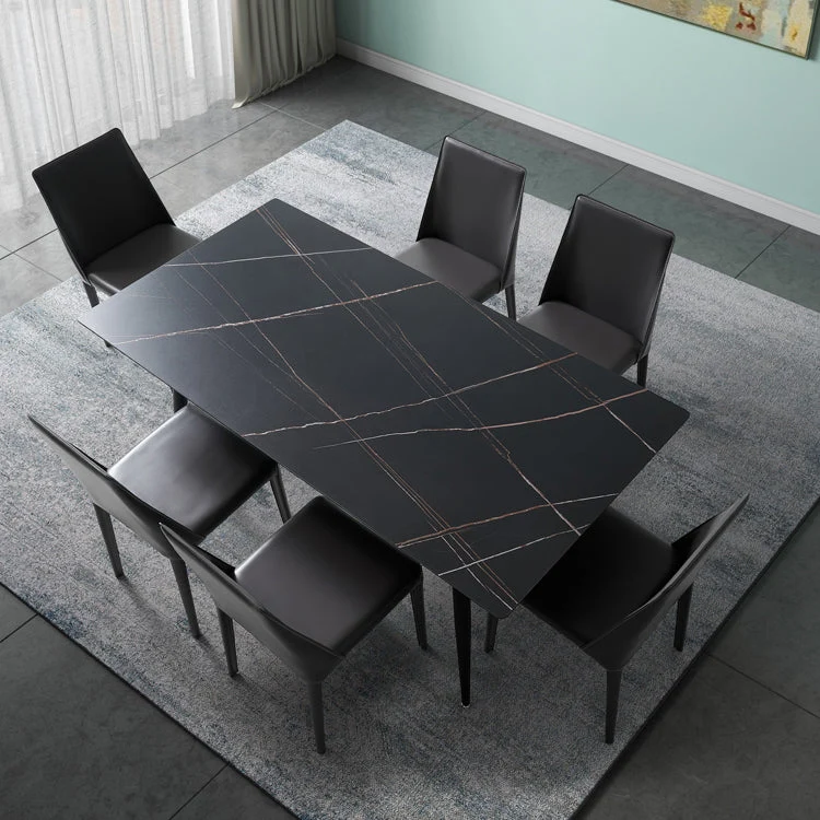 Sedie da pranzo moderne pelle Sedie da pranzo metallo senza braccioli per uso ristorante Clearhalo