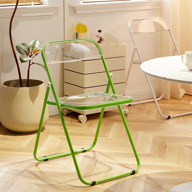 Sedie da pranzo moderne pieghevoli senza braccioli metallo con schienale aperto (set da 4/8) Clearhalo