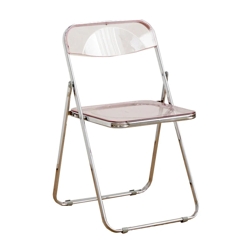 Sedie da pranzo moderne pieghevoli senza braccioli metallo con schienale aperto (set da 4/8) Clearhalo