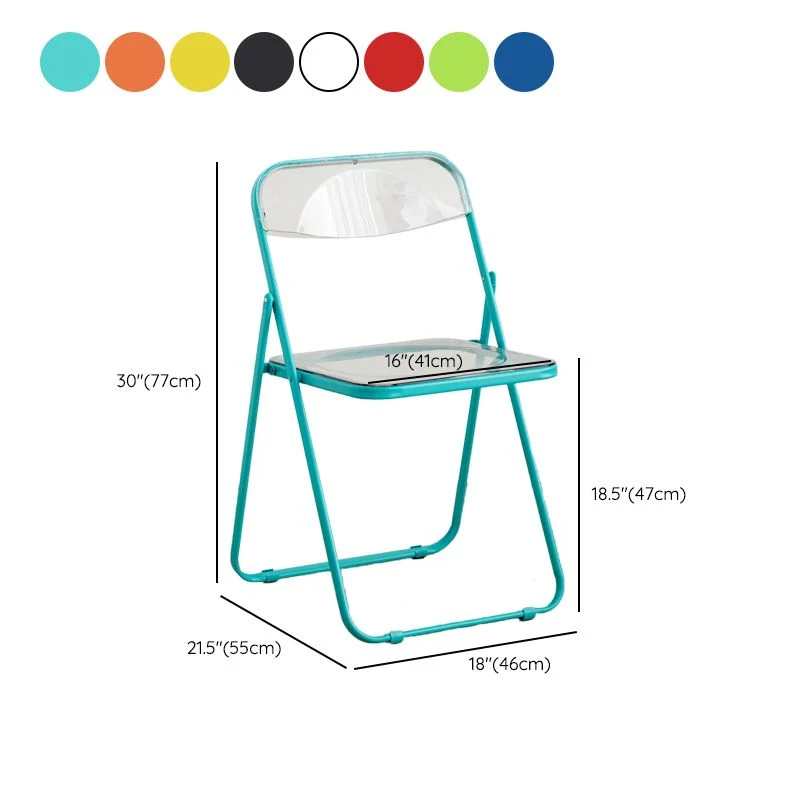 Sedie da pranzo moderne pieghevoli senza braccioli metallo con schienale aperto (set da 4/8) Clearhalo