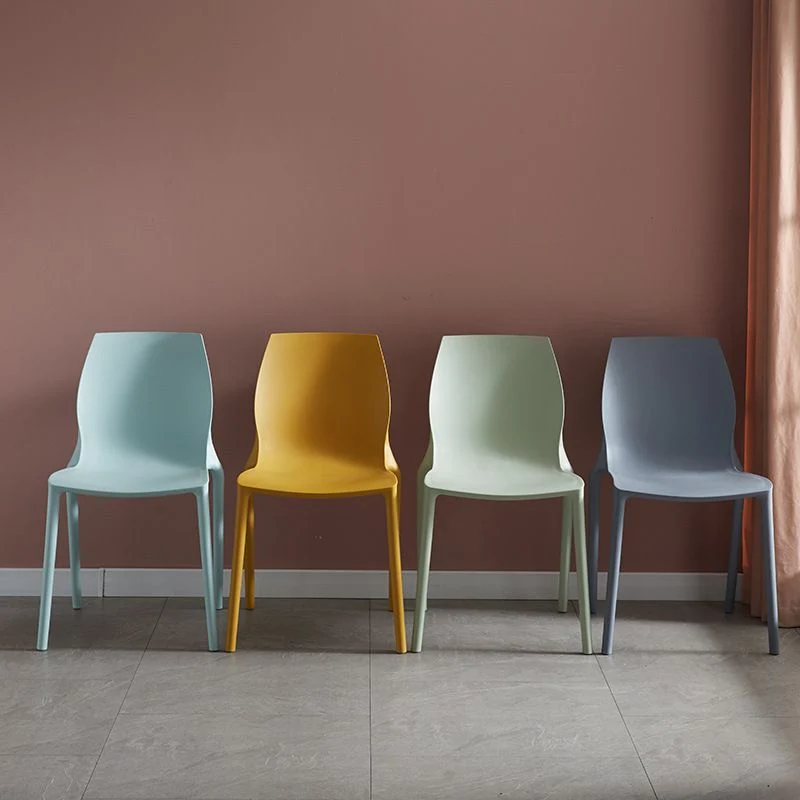 Sedie da pranzo moderne plastica per interni ed esterni Sedia con schienale solido Clearhalo