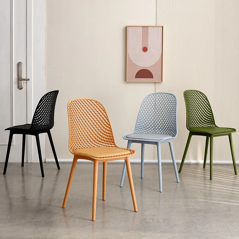 Sedie da pranzo moderne Sedia da pranzo senza braccioli con gambe plastica per cucina Clearhalo