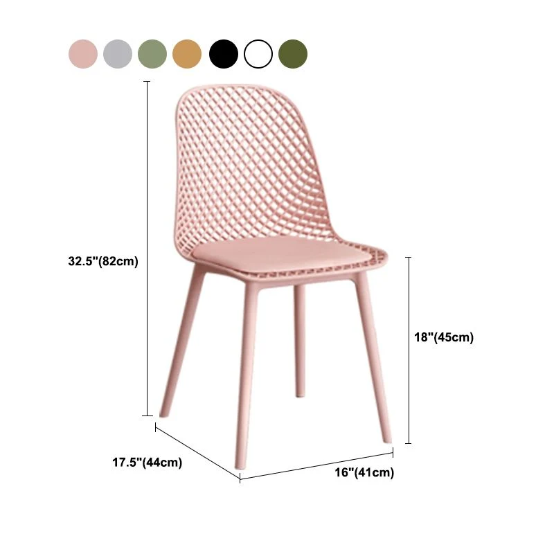 Sedie da pranzo moderne Sedia da pranzo senza braccioli con gambe plastica per cucina Clearhalo