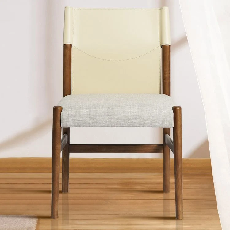 Sedie da pranzo moderne senza braccioli per interni Sedia imbottita tessuto di lino Clearhalo