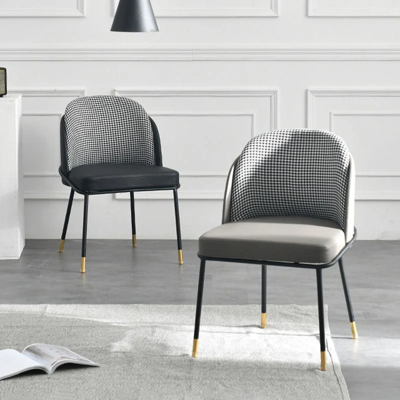 Sedie da pranzo nordiche Poltrona Parsons da cucina con gambe metallo Clearhalo