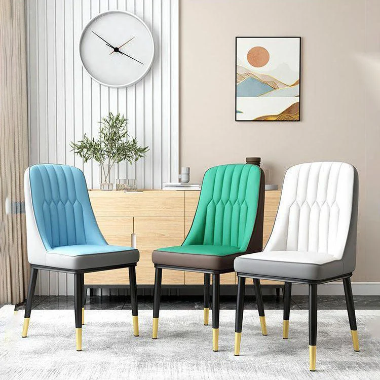 Sedie da pranzo nordiche Sedia Parsons laterale senza braccioli metallo per cucina Clearhalo