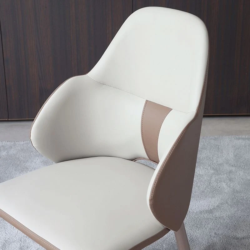Sedie da pranzo pelle con braccioli dal design minimalista Sedie con schienale solido per uso domestico Clearhalo