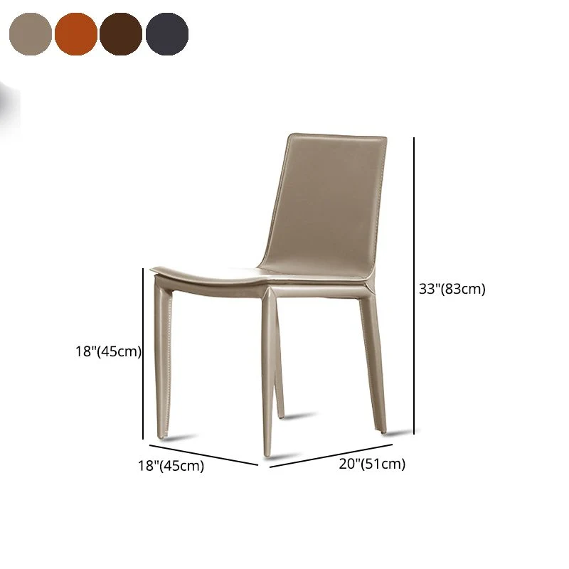 Sedie da pranzo pelle con schienale massiccio senza braccioli dal design moderno per uso domestico Clearhalo