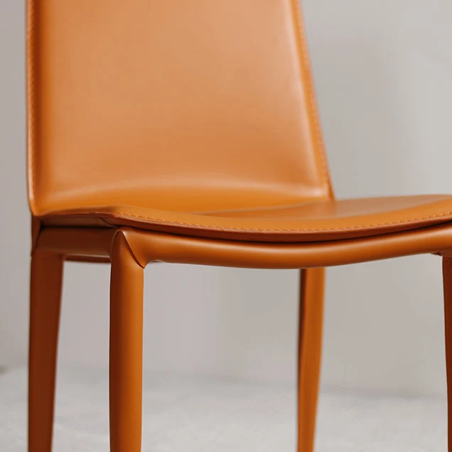 Sedie da pranzo pelle con schienale massiccio senza braccioli dal design moderno per uso domestico Clearhalo
