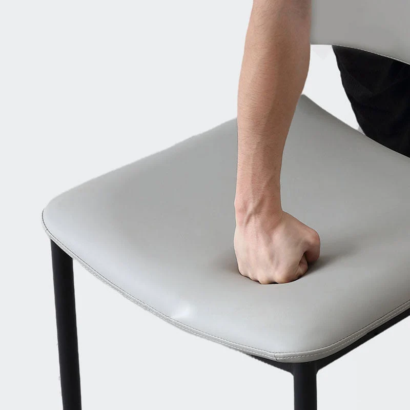 Sedie da pranzo pelle con sedia laterale con schienale aperto stile industriale per la casa Clearhalo