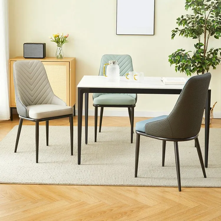 Sedie da pranzo pelle PU con sedia laterale imbottita da cucina Clearhalo