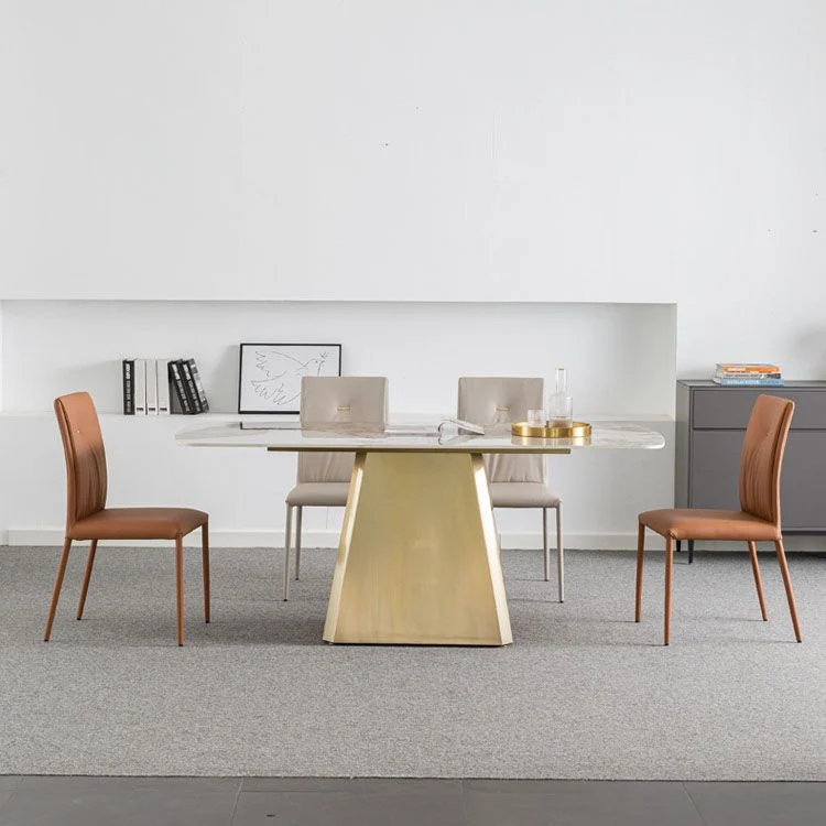 Sedie da pranzo pelle dal design contemporaneo Sedia con schienale massiccio senza braccioli Clearhalo
