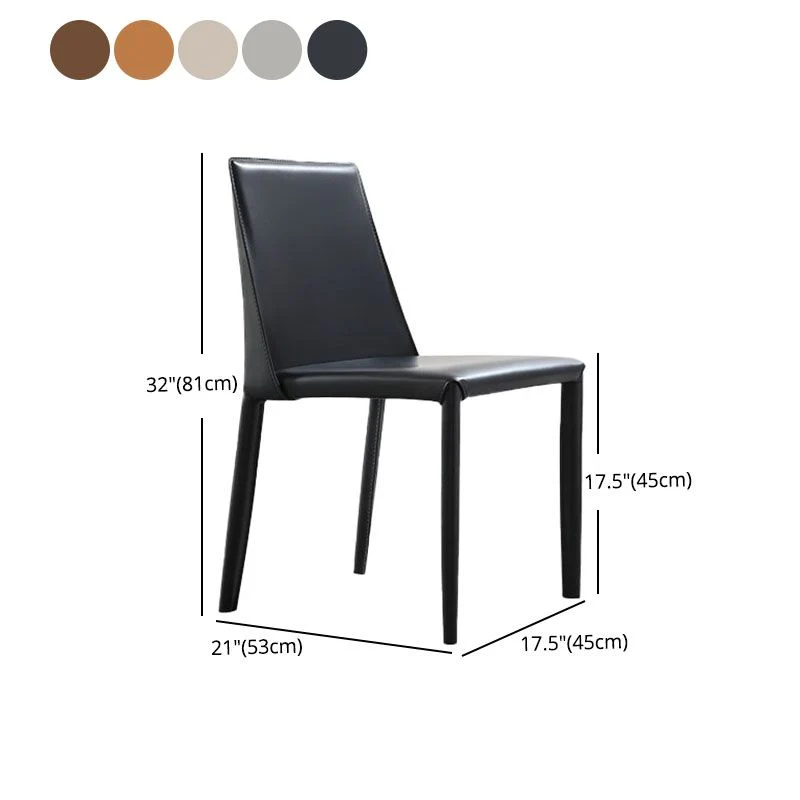 Sedie da pranzo pelle dal design moderno per la casa con schienale solido Clearhalo