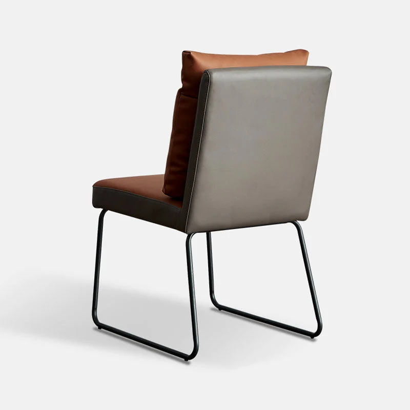 Sedie da pranzo pelle di lusso stile minimalista Sedie imbottite con schienale solido Clearhalo