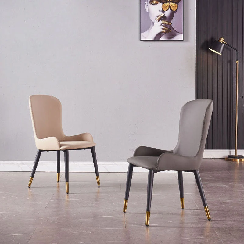 Sedie da pranzo pelle da ristorante contemporanee con sedia laterale Wingback Clearhalo
