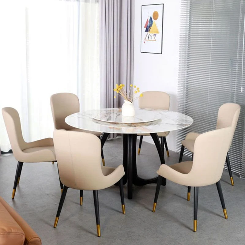 Sedie da pranzo pelle da ristorante contemporanee con sedia laterale Wingback Clearhalo