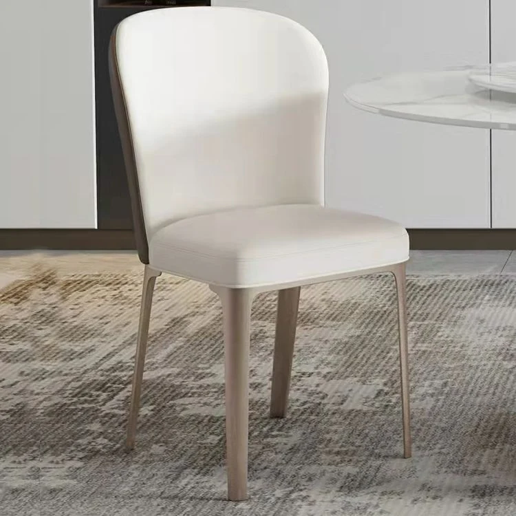 Sedie da pranzo pelle scandinave di lusso senza braccioli con schienale massiccio per cucina Clearhalo