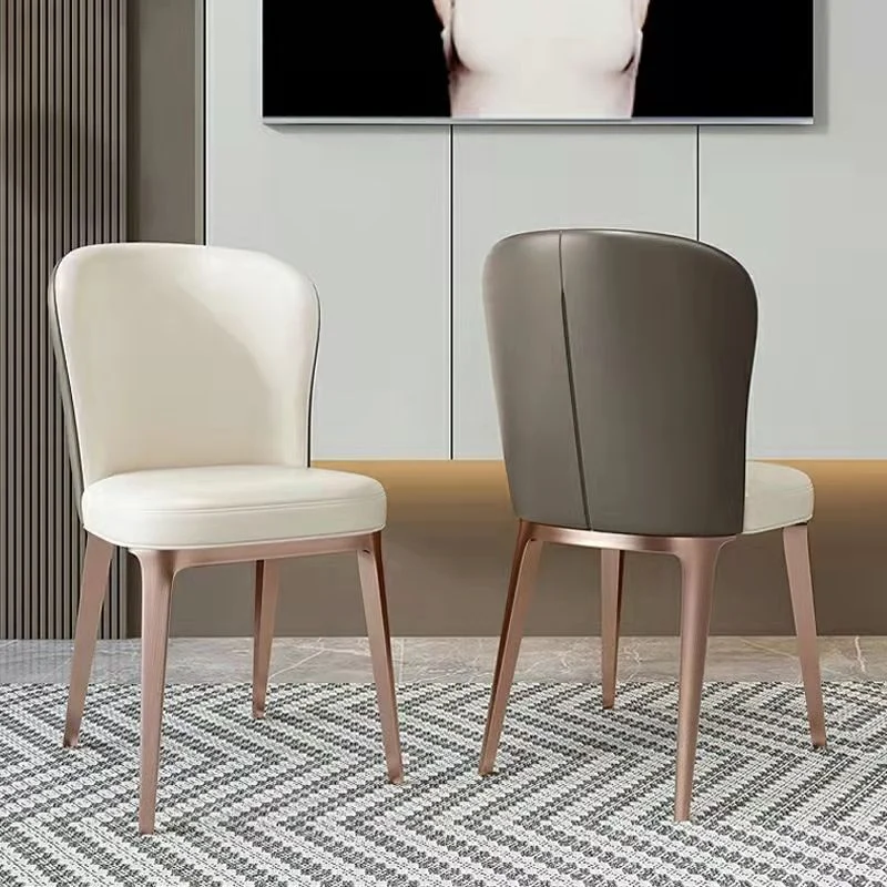 Sedie da pranzo pelle scandinave di lusso senza braccioli con schienale massiccio per cucina Clearhalo